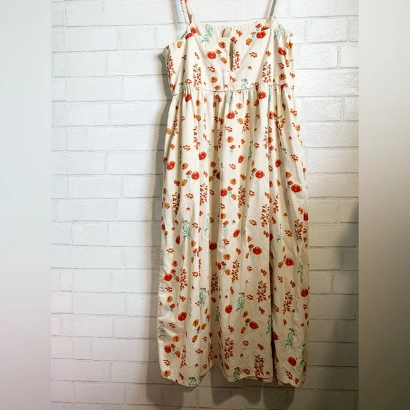 Mata Traders Sofia Midi Botanical Dawn Floral Strapless Dress w Pockets - Picture 6 of 9